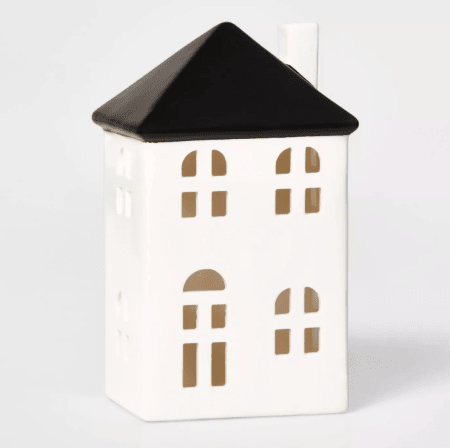 décoration de maison en céramique blanche avec toit noir