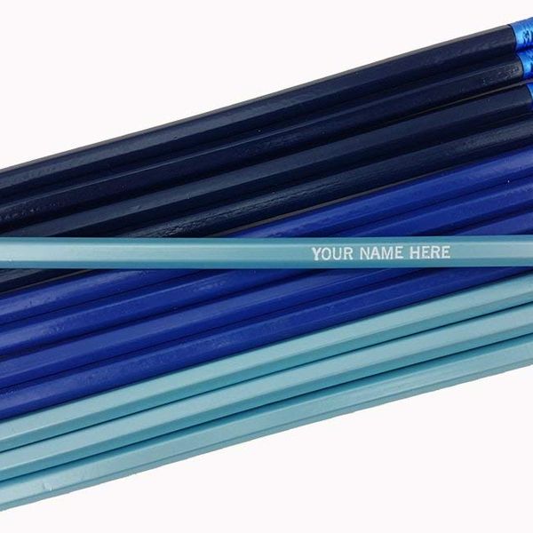Ezpencils - Ombres personnalisées de crayons hexagonaux bleus